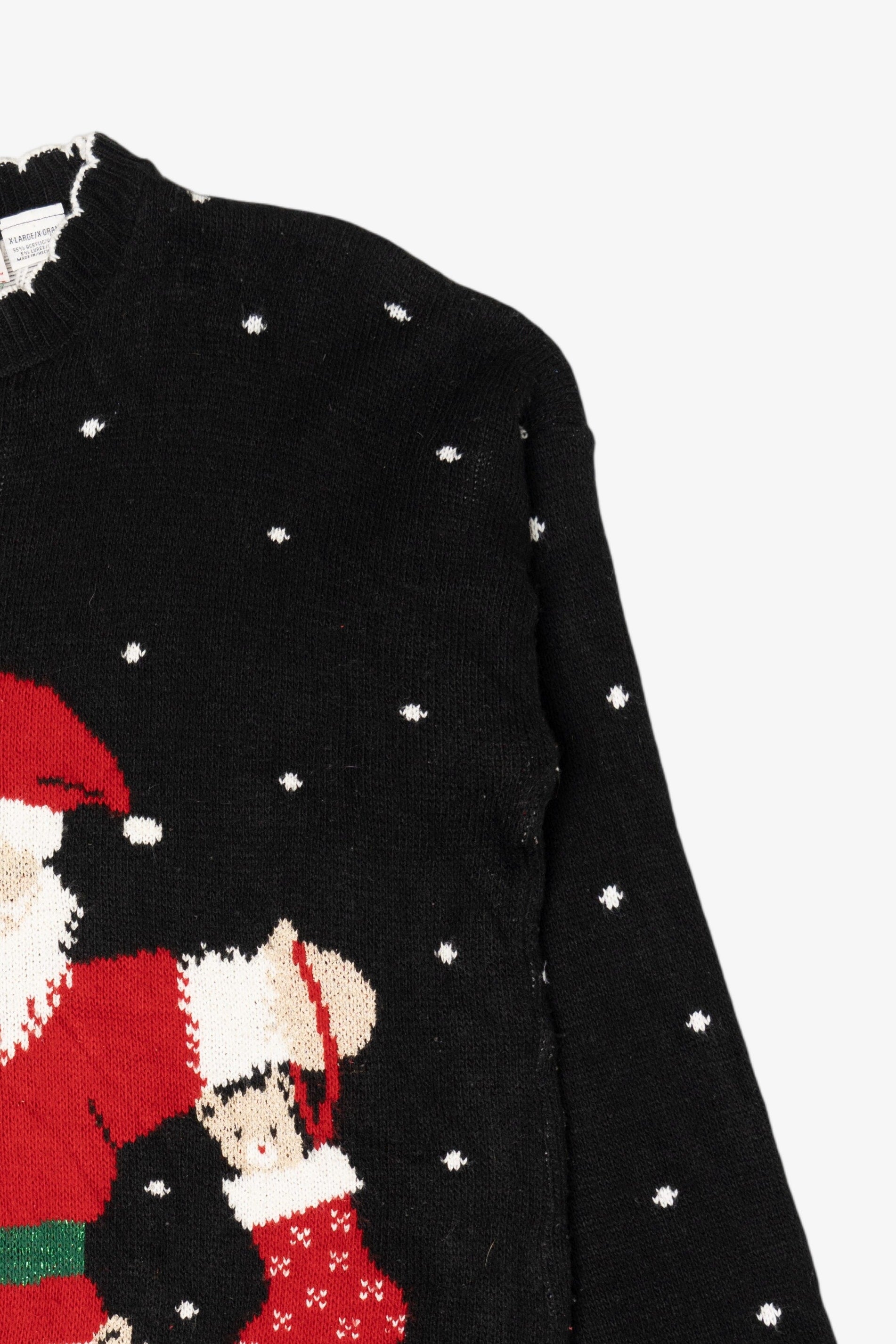Vintage Black Nutcracker Santa Ugly Christmas Pullover (1980s)