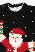 Vintage Black Nutcracker Santa Ugly Christmas Pullover (1980s)