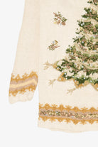 Vintage White Heirloom Collectible Tree Ugly Christmas Pullover (1990s)
