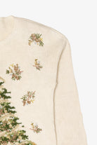 Vintage White Heirloom Collectible Tree Ugly Christmas Pullover (1990s)