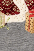 Gray CJ Banks Hand Embroidered Santa Ugly Christmas Pullover (2010s)