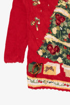 Vintage Red Presents Under The Trees Ugly Christmas Pullover (1990s)