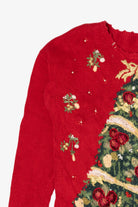 Vintage Red Presents Under The Trees Ugly Christmas Pullover (1990s)