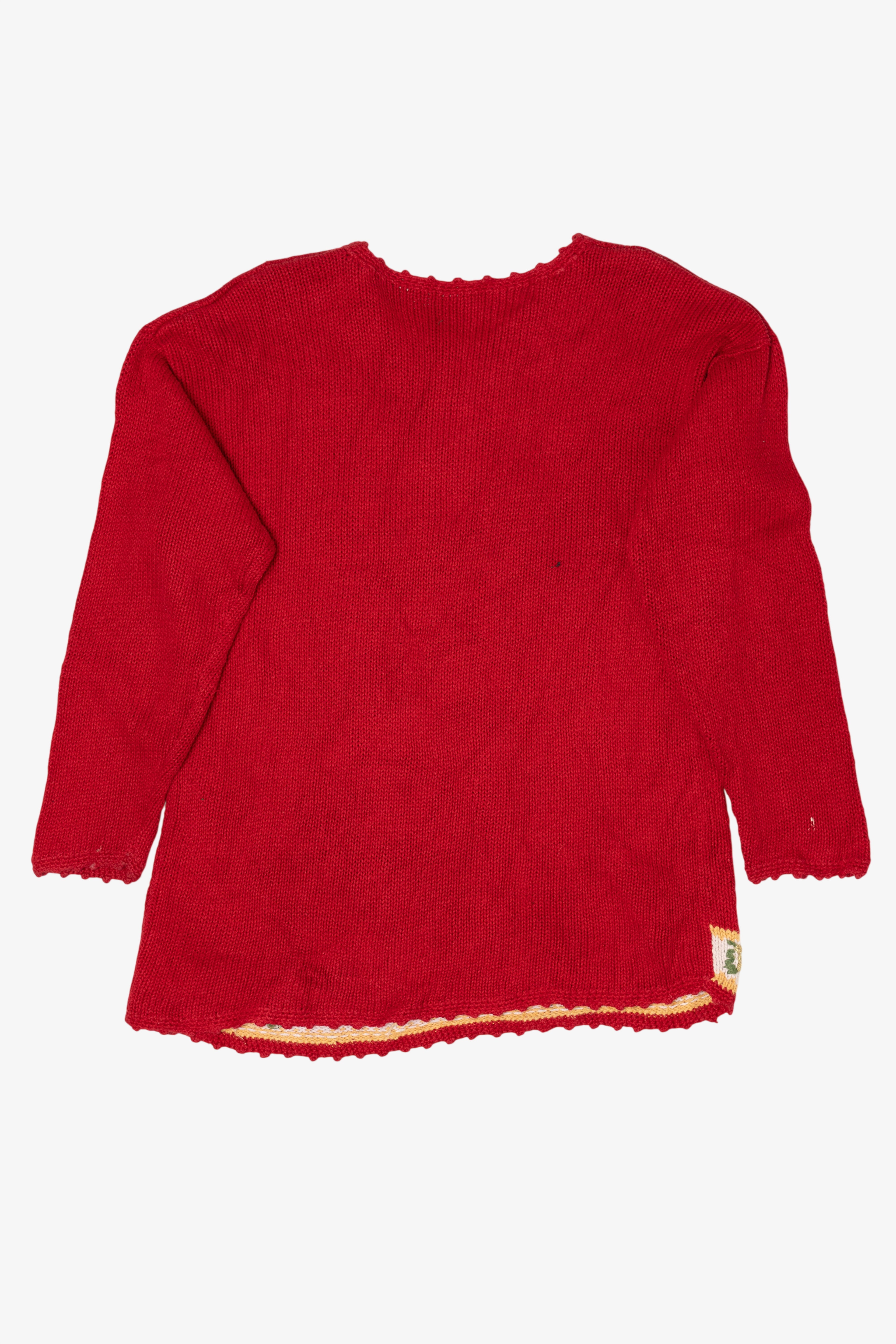 Vintage Red Presents Under The Trees Ugly Christmas Pullover (1990s)