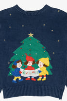 Vintage Blue SML Sport Caroling Ugly Christmas Pullover (1990s)