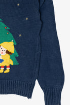 Vintage Blue SML Sport Caroling Ugly Christmas Pullover (1990s)