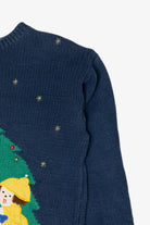 Vintage Blue SML Sport Caroling Ugly Christmas Pullover (1990s)