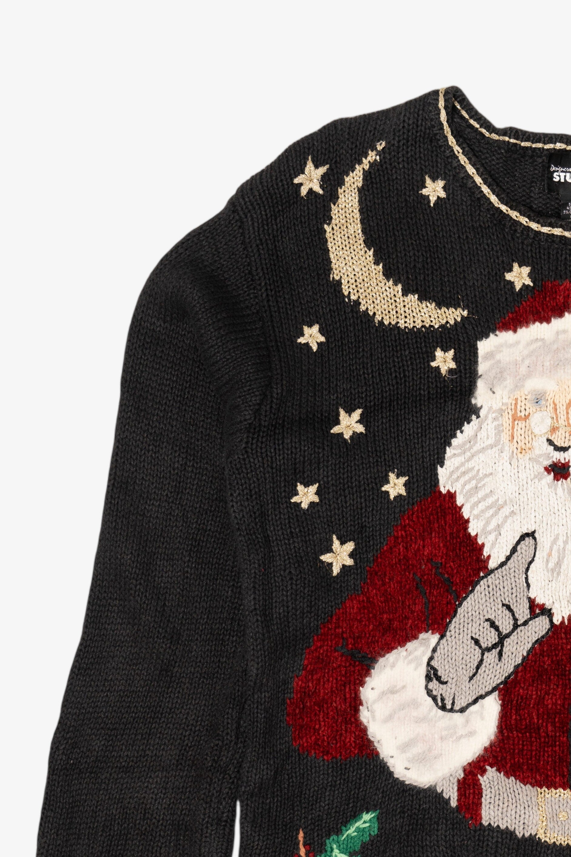 Vintage Black Designers Originals Studio Santa Ugly Christmas Pullover (1990s)