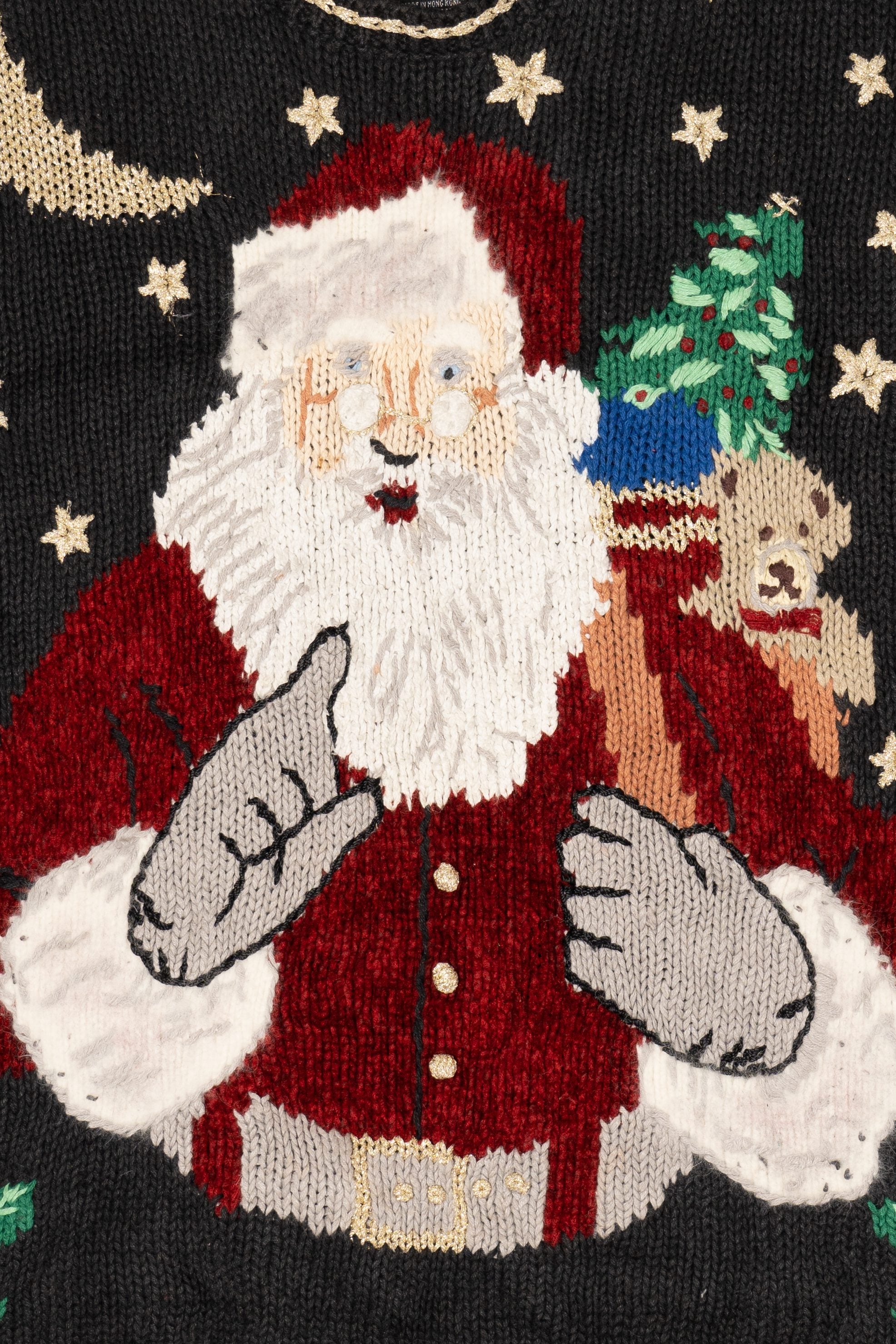 Vintage Black Designers Originals Studio Santa Ugly Christmas Pullover (1990s)