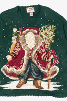 Vintage Green Tiara Women Santa Saint Nick Ugly Christmas Pullover (2000s)