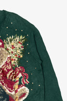 Vintage Green Tiara Women Santa Saint Nick Ugly Christmas Pullover (2000s)