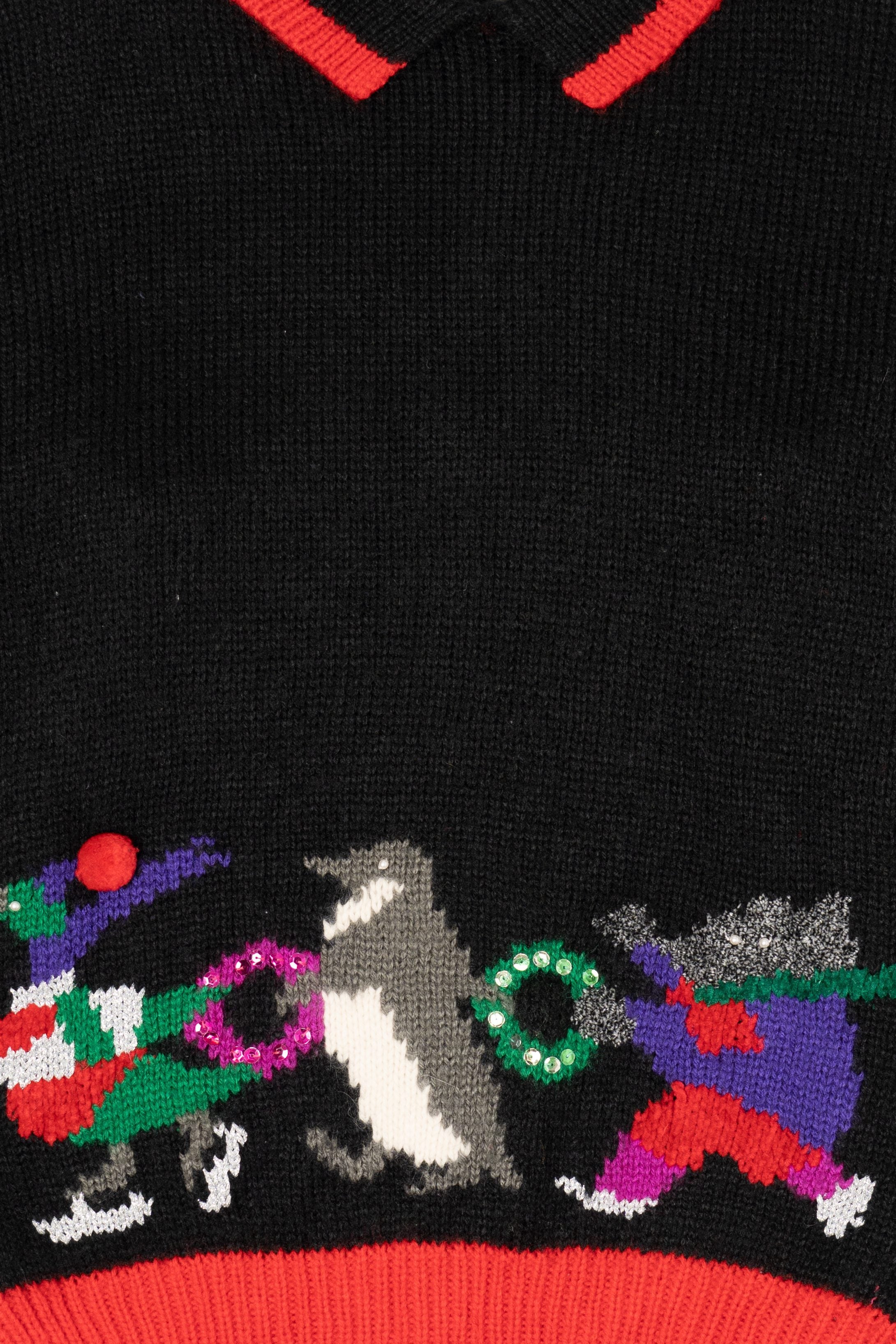 Vintage Black Hasting & Smith Ugly Christmas Pullover (1980s)