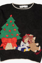 Vintage Black Marisa Christina Ugly Christmas Pullover (1990s)