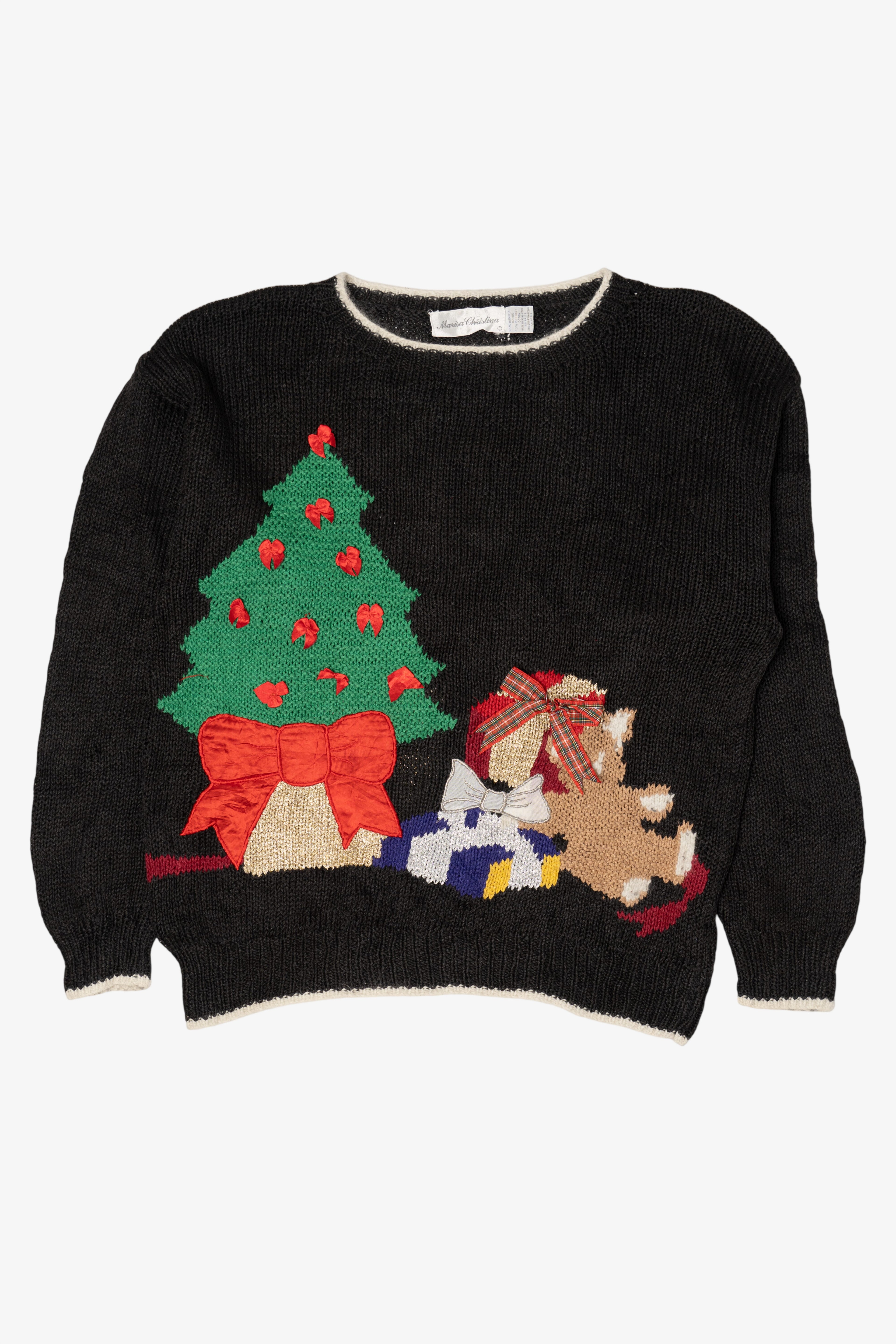 Vintage Black Marisa Christina Ugly Christmas Pullover (1990s)