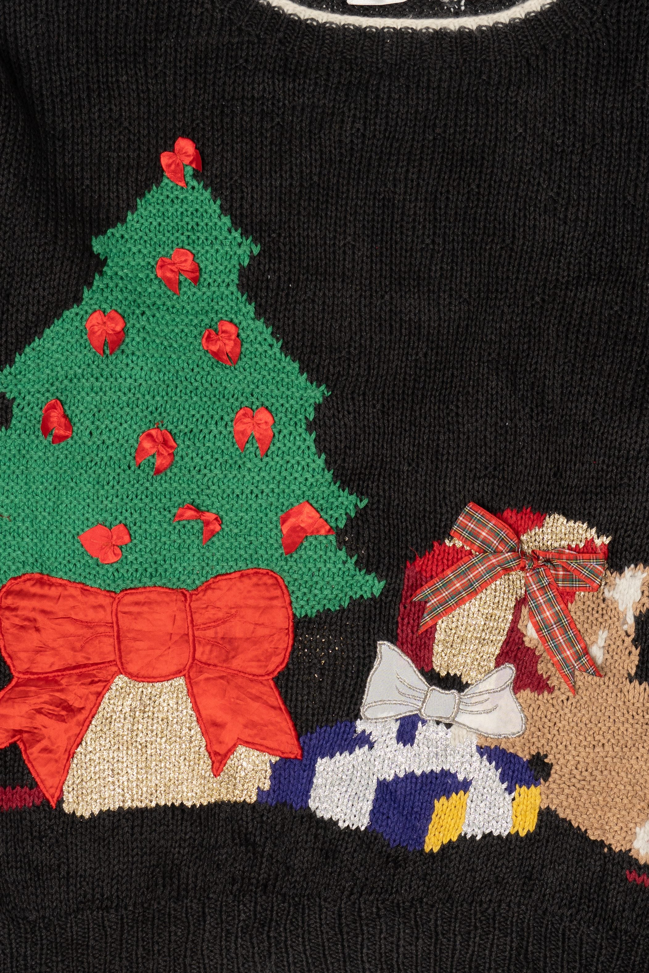Vintage Black Marisa Christina Ugly Christmas Pullover (1990s)