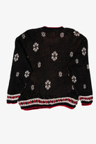Vintage Black Sleigh Ride American Sweater Ugly Christmas Pullover (1980s)