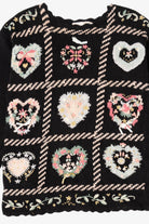 Vintage Black Kathie Lee Wreath Hearts Ugly Christmas Pullover (1990s)