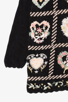 Vintage Black Kathie Lee Wreath Hearts Ugly Christmas Pullover (1990s)