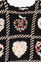 Vintage Black Kathie Lee Wreath Hearts Ugly Christmas Pullover (1990s)