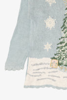 Vintage Light Blue Kathie Lee Tree Ugly Christmas Pullover (1990s)