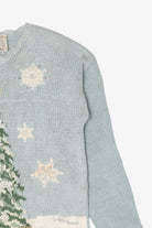 Vintage Light Blue Kathie Lee Tree Ugly Christmas Pullover (1990s)