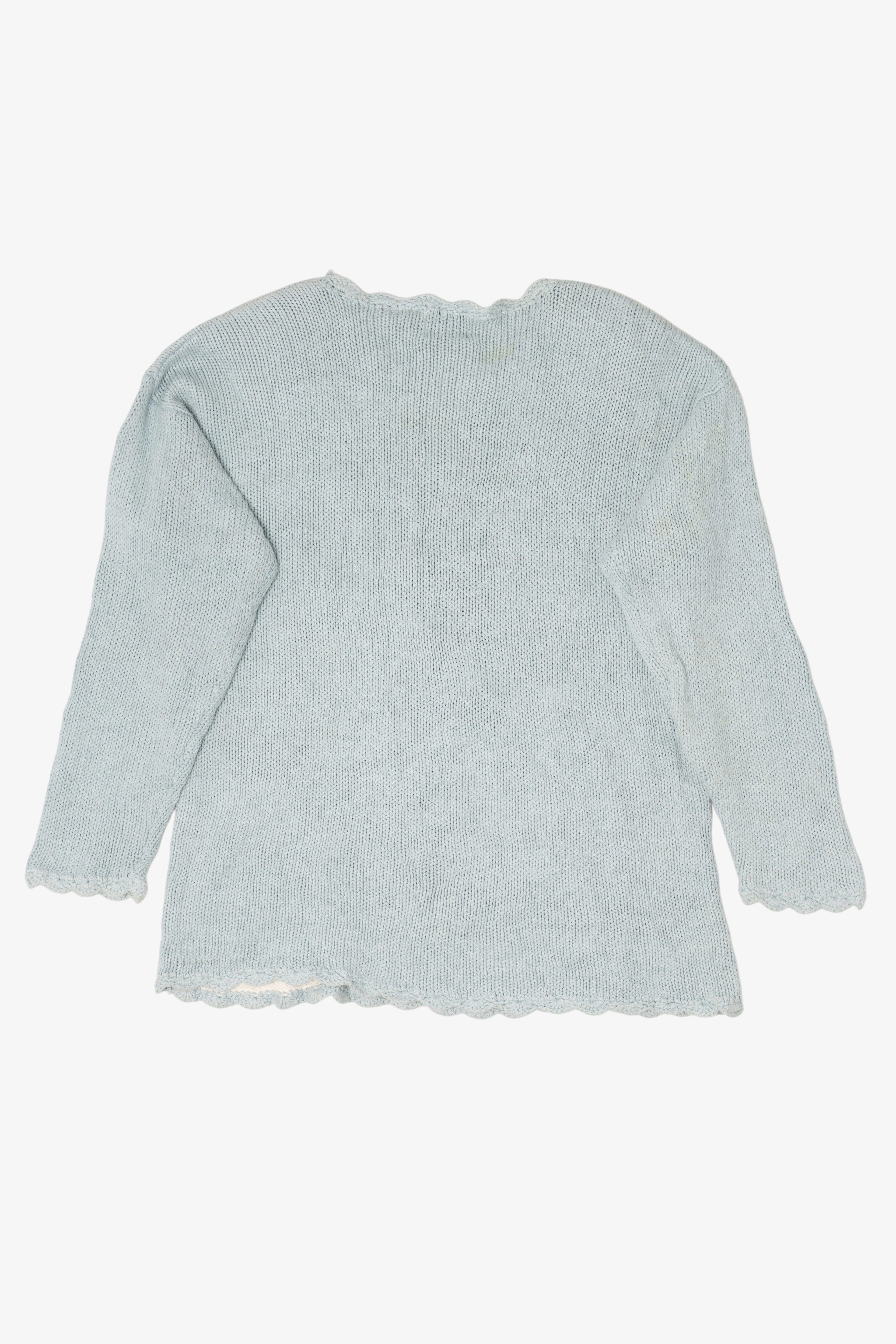 Vintage Light Blue Kathie Lee Tree Ugly Christmas Pullover (1990s)
