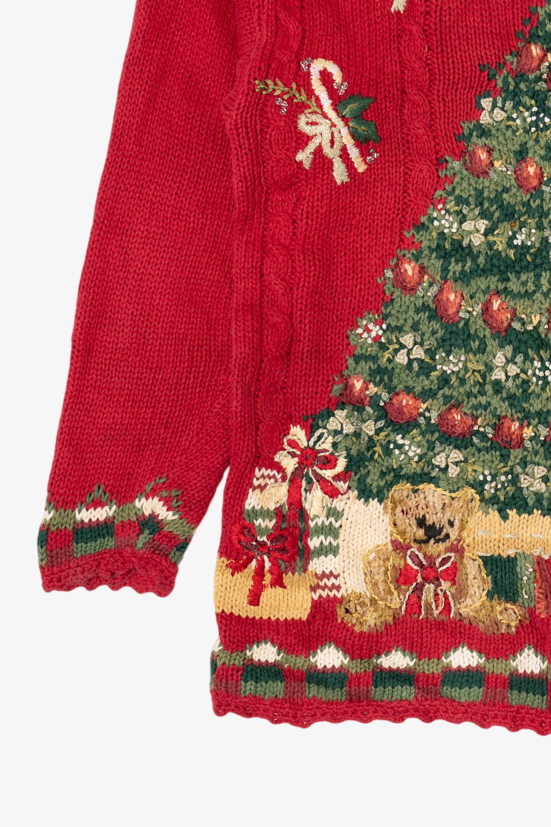 Vintage Red Heirloom Collectible Tree Ugly Christmas Pullover (2000s)