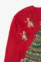 Vintage Red Heirloom Collectible Tree Ugly Christmas Pullover (2000s)