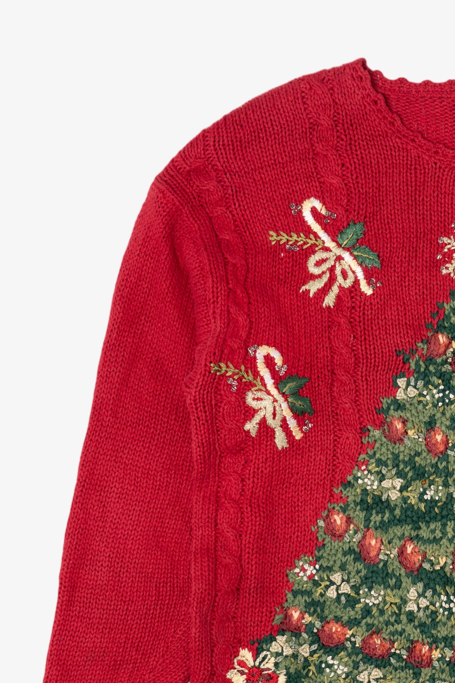 Vintage Red Heirloom Collectible Tree Ugly Christmas Pullover (2000s)