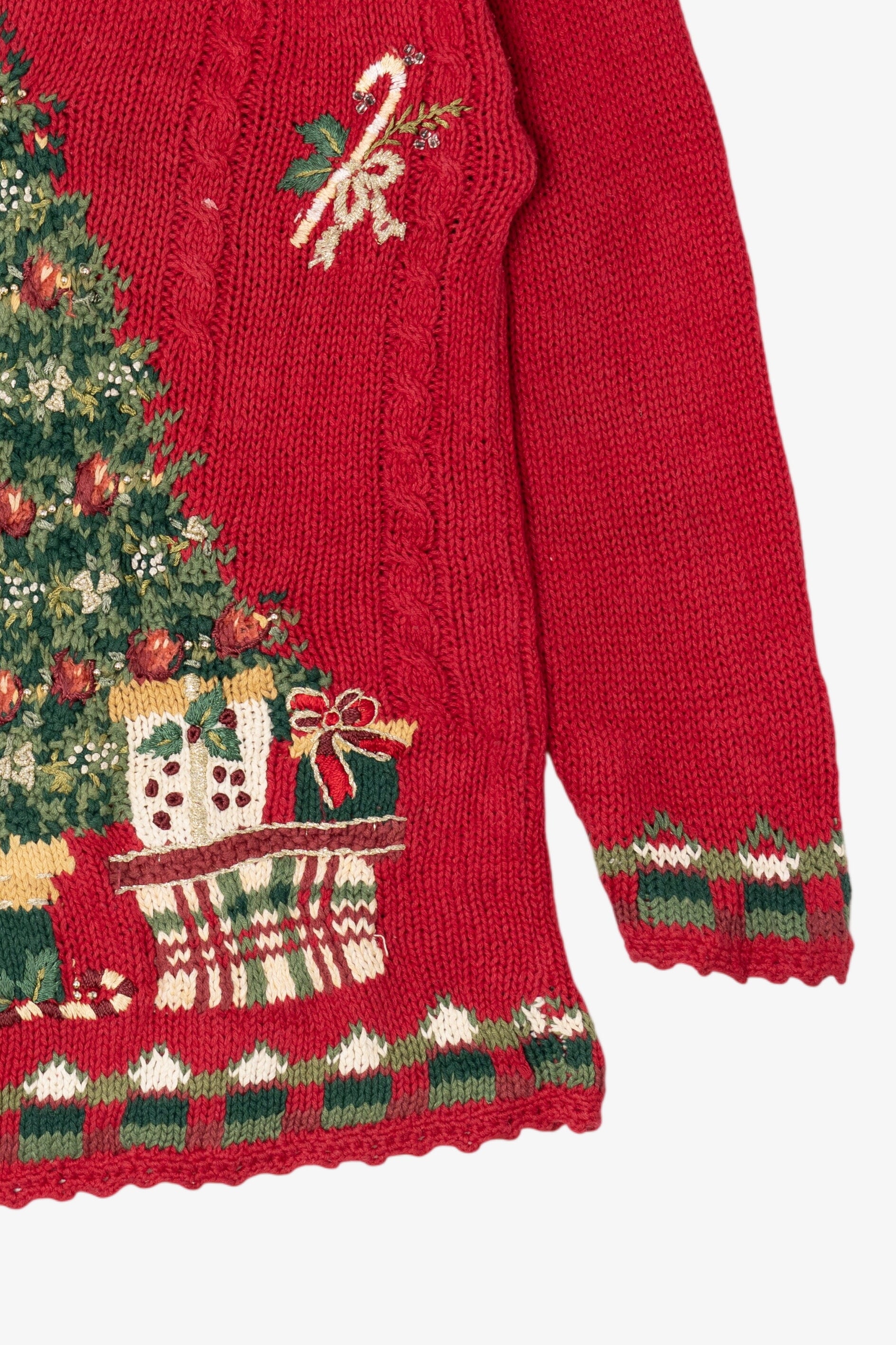 Vintage Red Heirloom Collectible Tree Ugly Christmas Pullover (2000s)