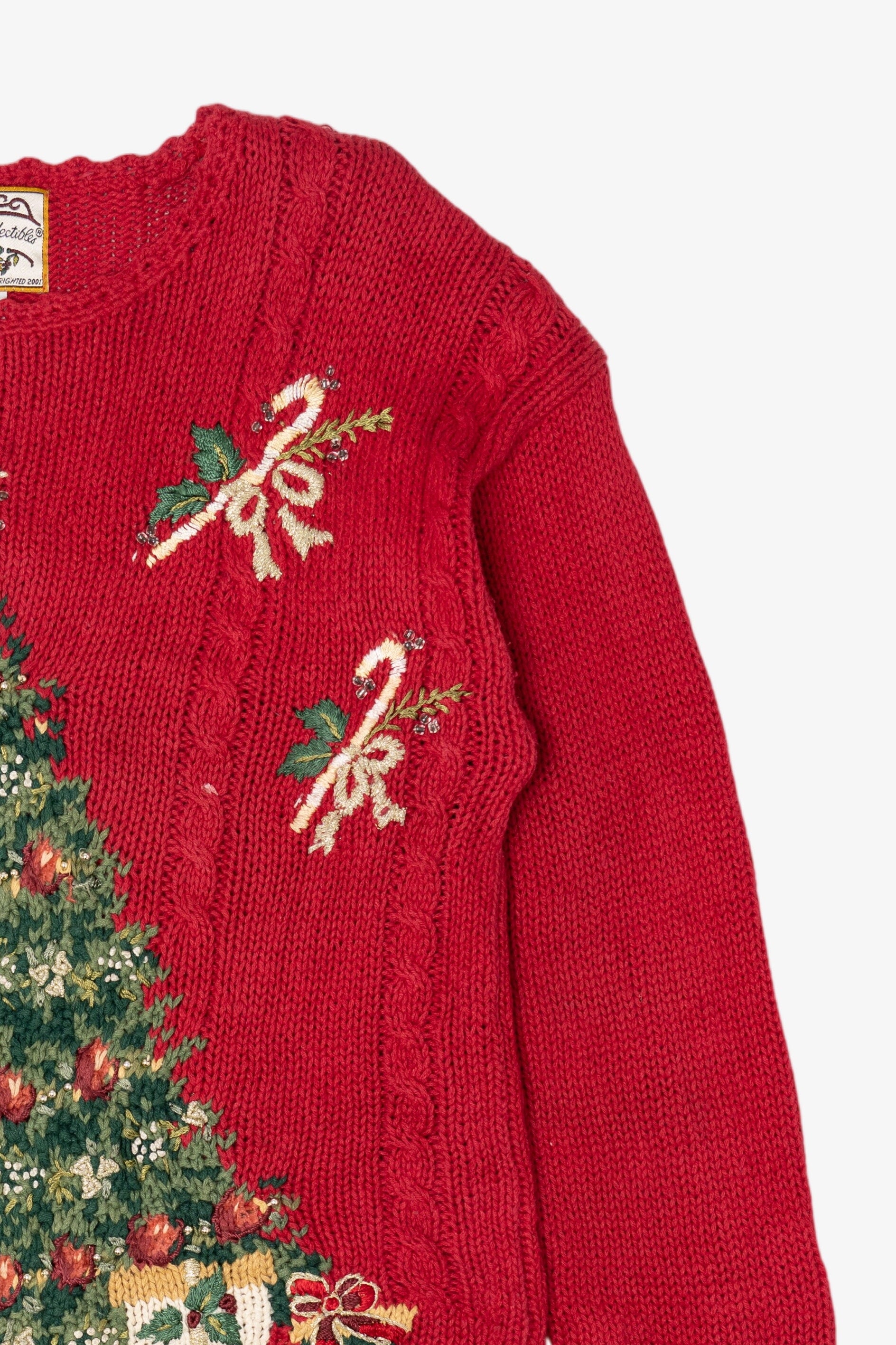 Vintage Red Heirloom Collectible Tree Ugly Christmas Pullover (2000s)