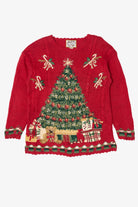 Vintage Red Heirloom Collectible Tree Ugly Christmas Pullover (2000s)