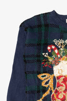 Vintage Navy Blue Kim Rogers Stockings Ugly Christmas Pullover (1990s)