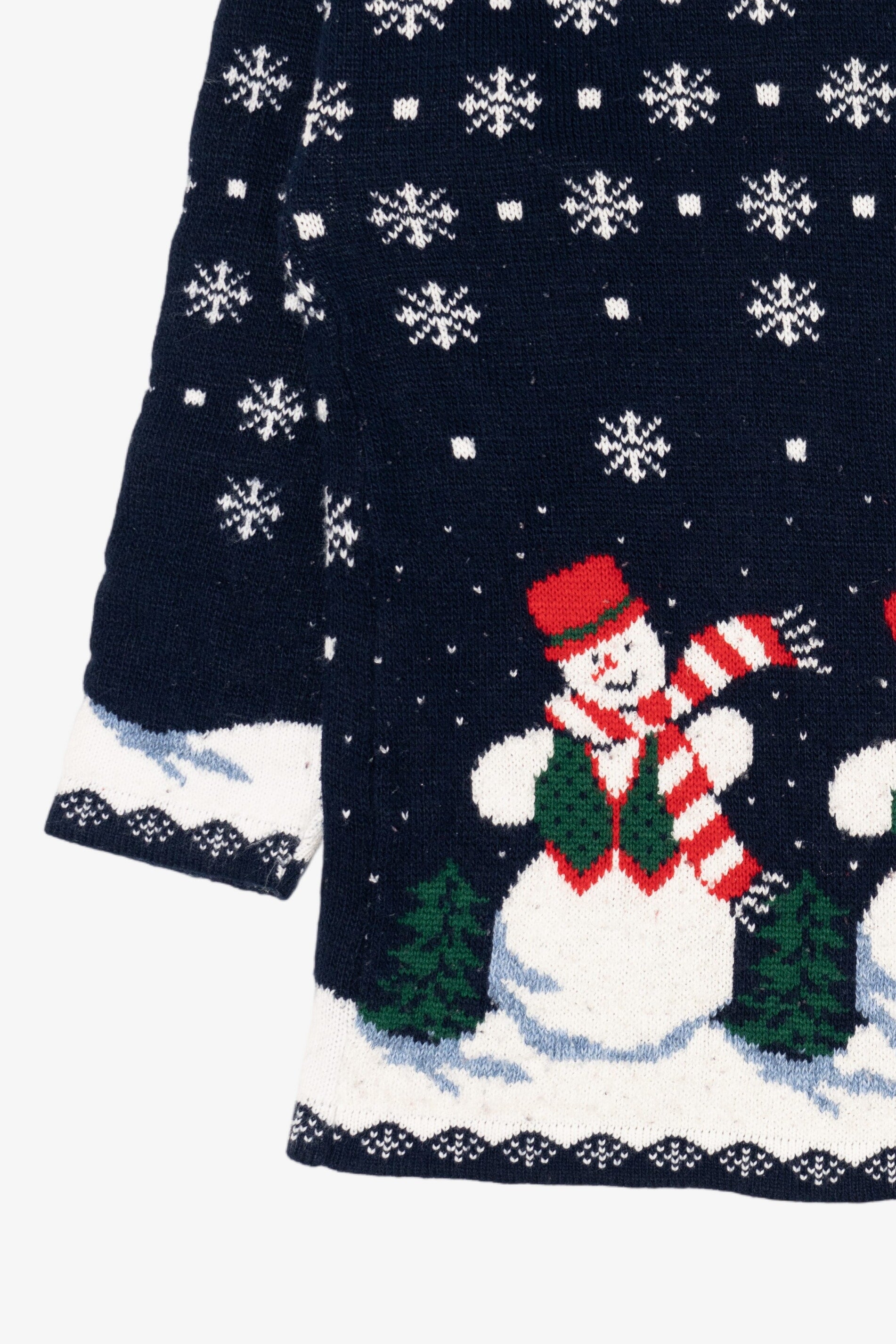Vintage Blue Snowmen Ugly Christmas Pullover (1990s)