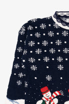 Vintage Blue Snowmen Ugly Christmas Pullover (1990s)