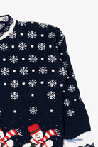 Vintage Blue Snowmen Ugly Christmas Pullover (1990s)