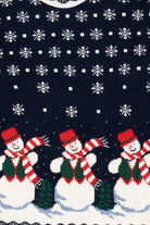 Vintage Blue Snowmen Ugly Christmas Pullover (1990s)