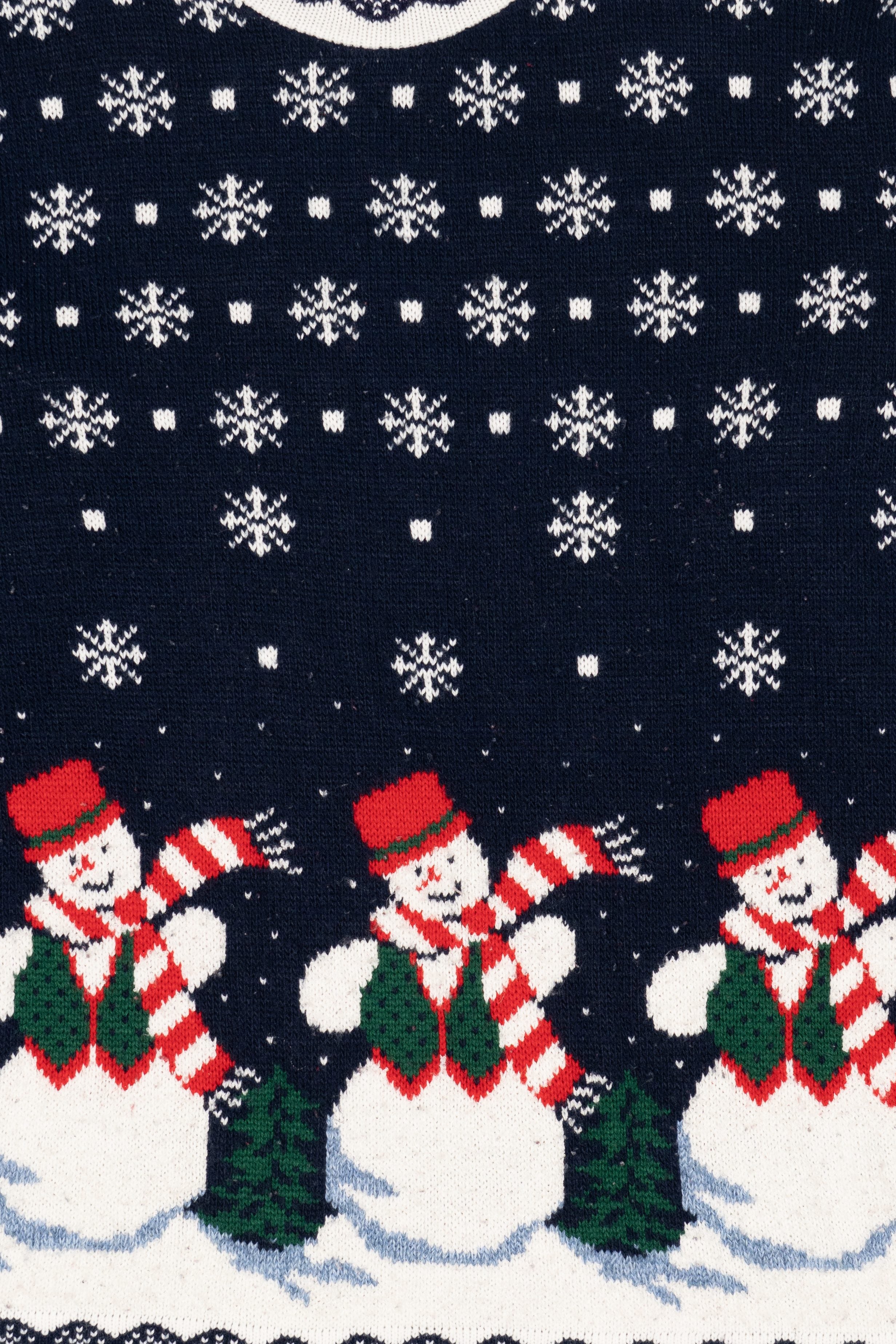 Vintage Blue Snowmen Ugly Christmas Pullover (1990s)