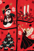 Vintage Red Classic Elements Snowmen Ugly Christmas Pullover (1990s)