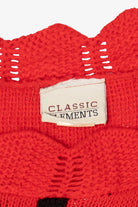 Vintage Red Classic Elements Snowmen Ugly Christmas Pullover (1990s)