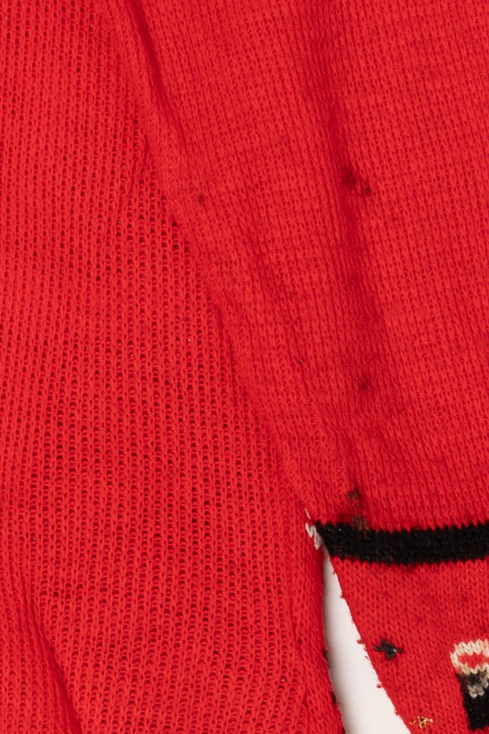 Vintage Red Classic Elements Snowmen Ugly Christmas Pullover (1990s)