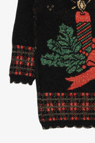 Vintage Black Holiday Time Candles Ugly Christmas Pullover (1990s)