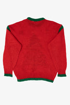 Vintage Red Nut Cracker Trees Ugly Christmas Pullover (1980s)