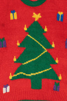 Vintage Red Nut Cracker Trees Ugly Christmas Pullover (1980s)