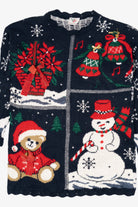 Vintage Navy Blue NutCracker Ugly Christmas Pullover (1990s)