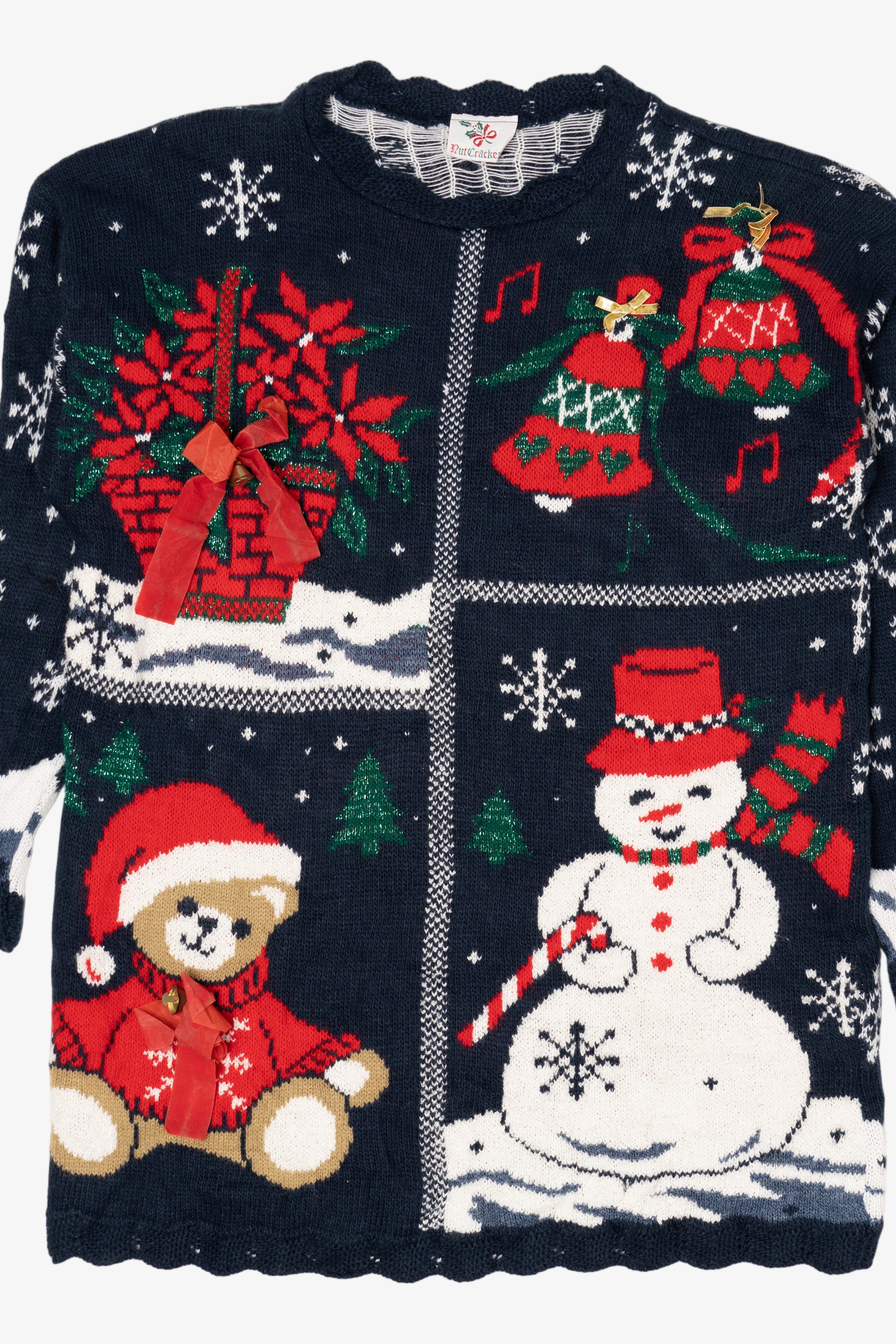 Vintage Navy Blue NutCracker Ugly Christmas Pullover (1990s)
