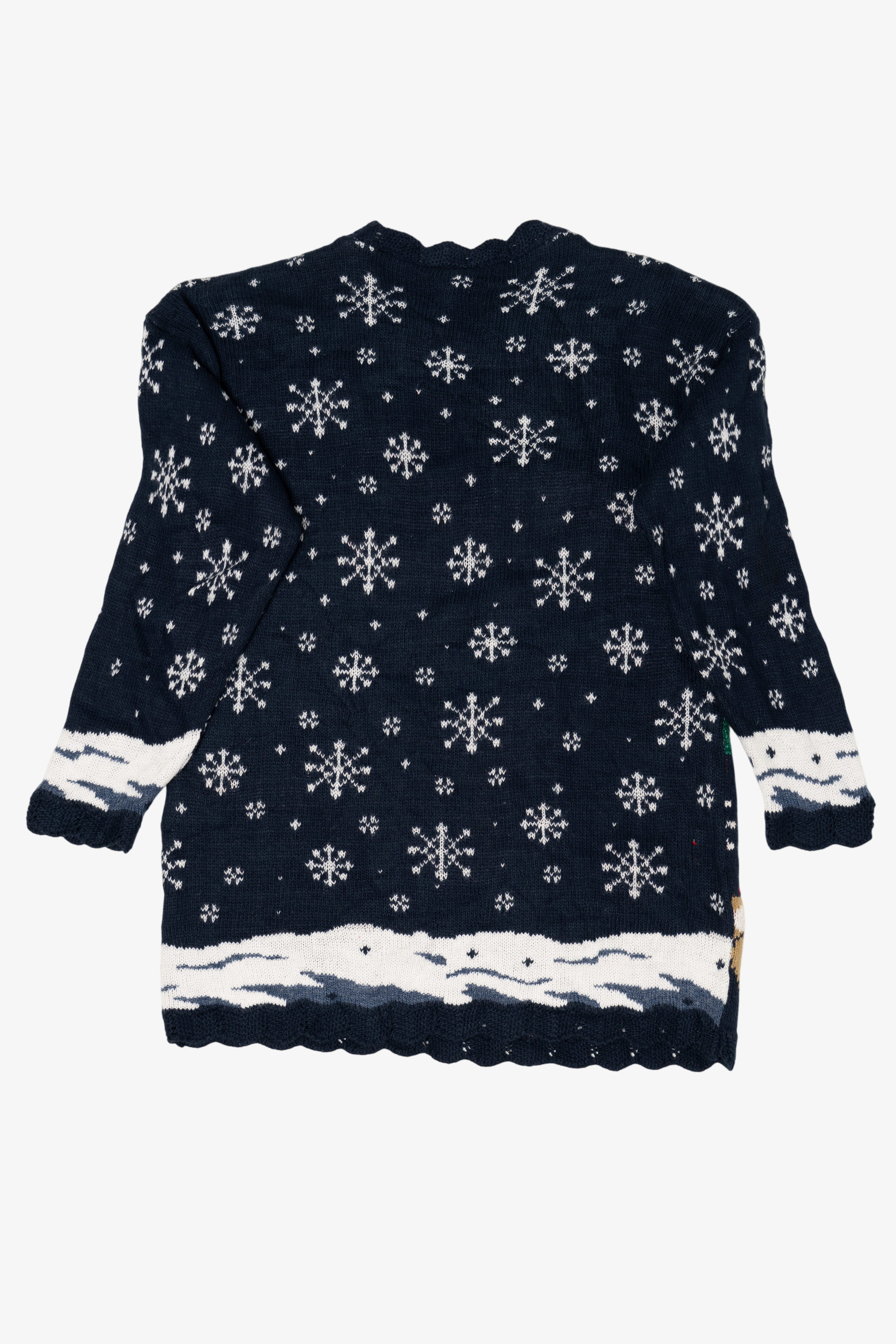 Vintage Navy Blue NutCracker Ugly Christmas Pullover (1990s)