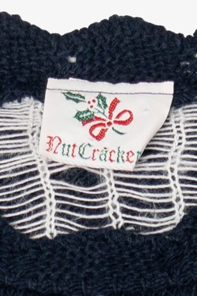 Vintage Navy Blue NutCracker Ugly Christmas Pullover (1990s)