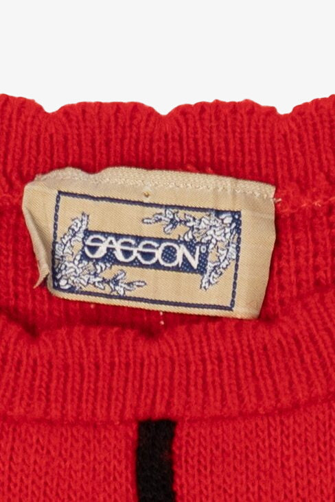 Vintage Red SASSON Ugly Christmas Pullover (1980s)