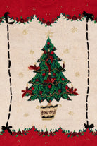 Vintage Red Beldoch Popper Tree Ugly Christmas Pullover (1990s)